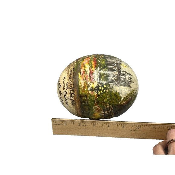 Hand Painted Ostrich Egg Shakespeare's Home Anne Hathaway Cottage Straford Avon - Picture 7 of 12